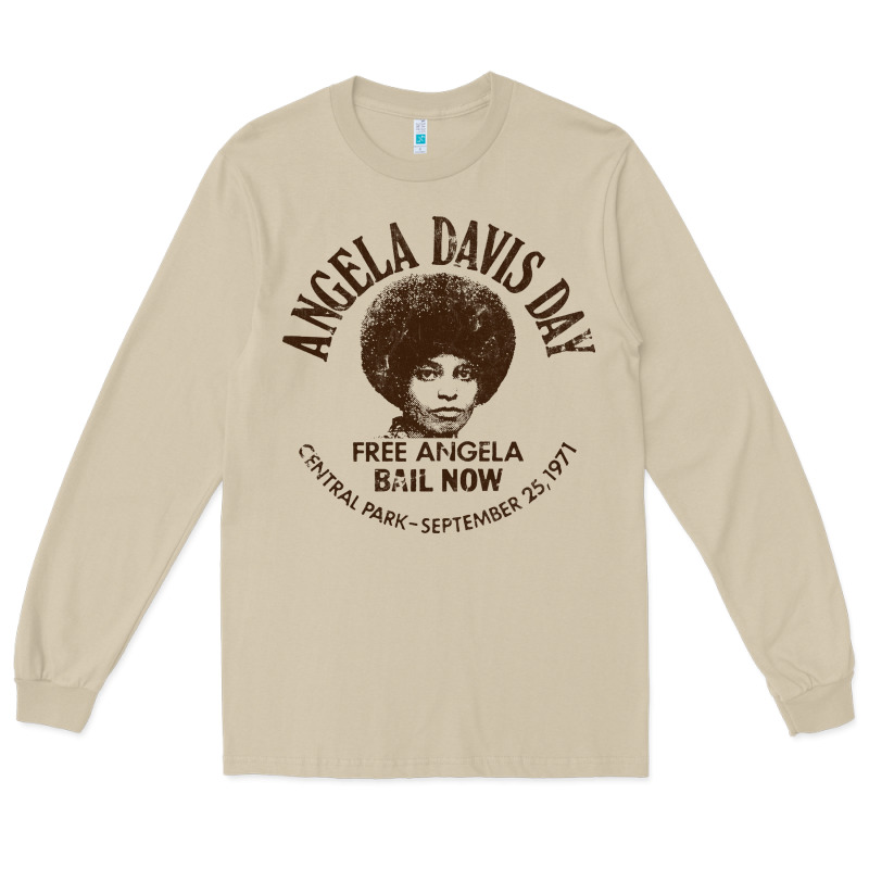 Angela Davis Day 70s Black Rights Long Sleeve Tee by linhVisuals | Teevron