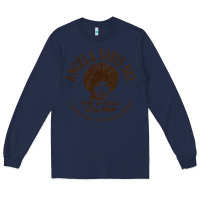 Navy angela davis day 70s black rights Long Sleeve Tee - linhVisuals