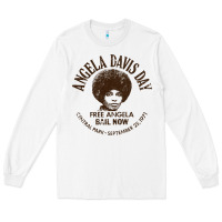 White angela davis day 70s black rights Long Sleeve Tee - linhVisuals