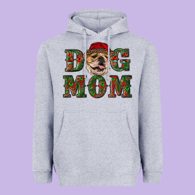 Christmas English Bulldog Mom Heavyweight Hoodie Designed By Ranaportraitstore