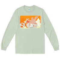 Matcha bigfoot t  shirt bigfoot riding motorcycle for biker sasquatch chick t Long Sleeve Tee - linhVisuals