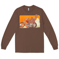 Chestnut bigfoot t  shirt bigfoot riding motorcycle for biker sasquatch chick t Long Sleeve Tee - linhVisuals