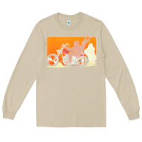 Mushroom bigfoot t  shirt bigfoot riding motorcycle for biker sasquatch chick t Long Sleeve Tee - linhVisuals
