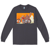 Smoke bigfoot t  shirt bigfoot riding motorcycle for biker sasquatch chick t Long Sleeve Tee - linhVisuals