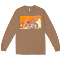 Toasted Coconut bigfoot t  shirt bigfoot riding motorcycle for biker sasquatch chick t Long Sleeve Tee - linhVisuals