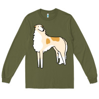 Army Green borzoi Long Sleeve Tee - linhVisuals