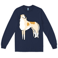 Navy borzoi Long Sleeve Tee - linhVisuals