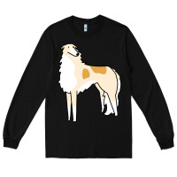 Black borzoi Long Sleeve Tee - linhVisuals
