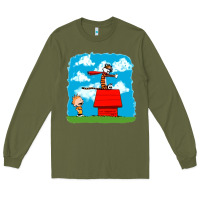 Army Green Calvin Hobbes Long Sleeve Tee - linhVisuals
