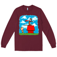 Burgundy Calvin Hobbes Long Sleeve Tee - linhVisuals