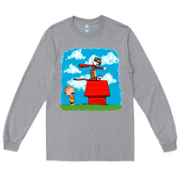 Heather Grey Calvin Hobbes Long Sleeve Tee - linhVisuals