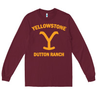 Burgundy dutton ranch Long Sleeve Tee - linhVisuals