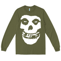 Army Green mens skull Long Sleeve Tee - linhVisuals