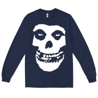 Navy mens skull Long Sleeve Tee - linhVisuals