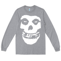 Heather Grey mens skull Long Sleeve Tee - linhVisuals