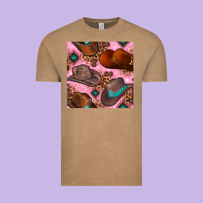 Western Cowboy Hat Seamless Pattern Vintage Tee Designed By Bundleandbundleshop