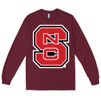 Burgundy north carolina state Long Sleeve Tee - linhVisuals