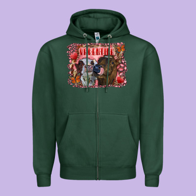 Valentine Heifers Zipper Hoodie Designed By Ranaportraitstore