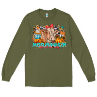 Army Green Moo Pumpkin Get Out The Way Long Sleeve Tee - CowhideDigitalArt