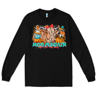 Black Moo Pumpkin Get Out The Way Long Sleeve Tee - CowhideDigitalArt