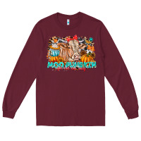 Burgundy Moo Pumpkin Get Out The Way Long Sleeve Tee - CowhideDigitalArt