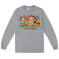 Heather Grey Moo Pumpkin Get Out The Way Long Sleeve Tee - CowhideDigitalArt
