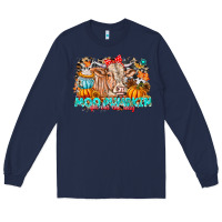 Navy Moo Pumpkin Get Out The Way Long Sleeve Tee - CowhideDigitalArt