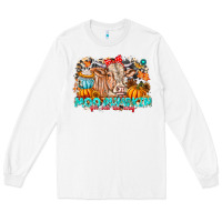White Moo Pumpkin Get Out The Way Long Sleeve Tee - CowhideDigitalArt