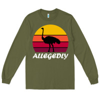 Army Green retro vintage allegedly ostrich Long Sleeve Tee - linhVisuals