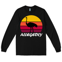Black retro vintage allegedly ostrich Long Sleeve Tee - linhVisuals