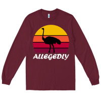 Burgundy retro vintage allegedly ostrich Long Sleeve Tee - linhVisuals