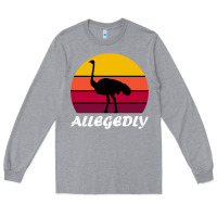 Heather Grey retro vintage allegedly ostrich Long Sleeve Tee - linhVisuals