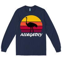 Navy retro vintage allegedly ostrich Long Sleeve Tee - linhVisuals