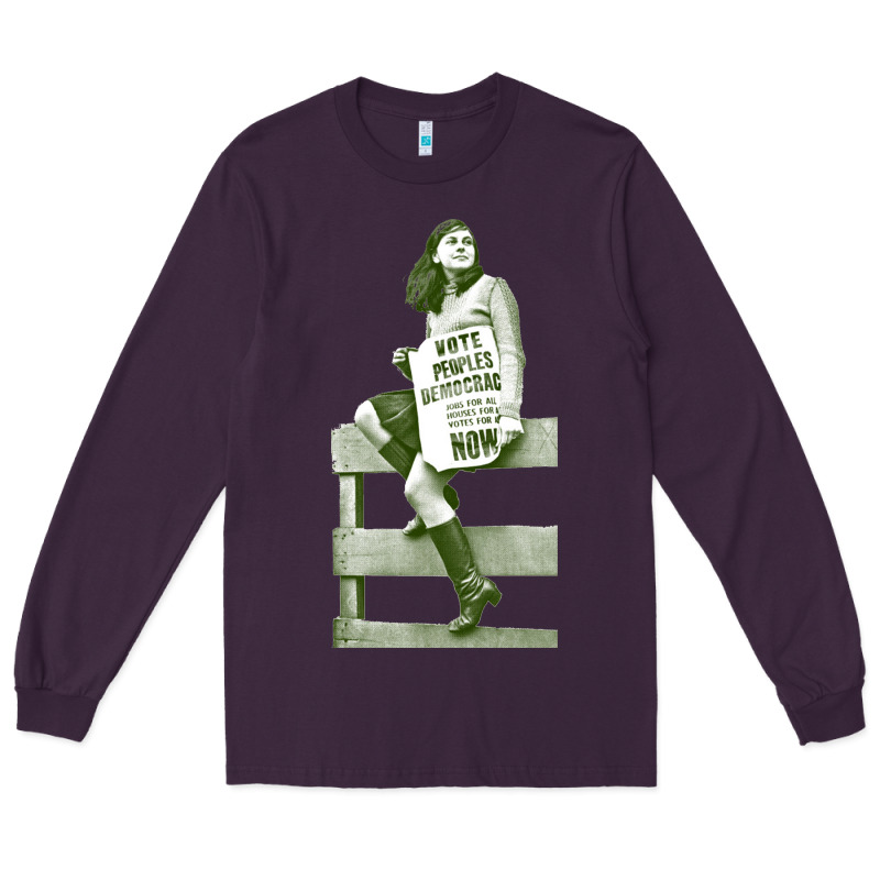 Bernadette Devlin Retro Irish Fanart Long Sleeve Tee by linhVisuals | Teevron