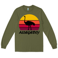 Army Green retro vintage allegedly ostrich Long Sleeve Tee - linhVisuals