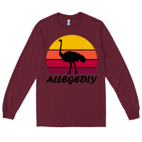 Burgundy retro vintage allegedly ostrich Long Sleeve Tee - linhVisuals