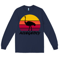 Navy retro vintage allegedly ostrich Long Sleeve Tee - linhVisuals