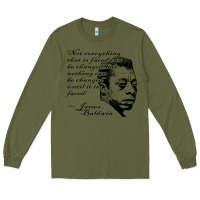 Army Green james baldwin Long Sleeve Tee - linhVisuals