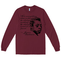 Burgundy james baldwin Long Sleeve Tee - linhVisuals