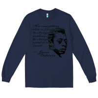 Navy james baldwin Long Sleeve Tee - linhVisuals