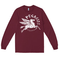 Burgundy ivory pegasus Long Sleeve Tee - linhVisuals