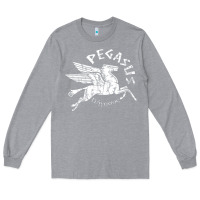 Heather Grey ivory pegasus Long Sleeve Tee - linhVisuals