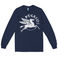 Navy ivory pegasus Long Sleeve Tee - linhVisuals