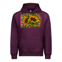Mauve Wine sunflower serape leopard background Urban Hoodie - Jasminsmagicworld