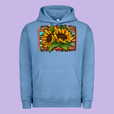Sunflower Serape Leopard Background Urban Hoodie Designed By Jasminsmagicworld