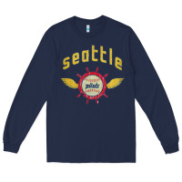 Navy seattle pilots baseball vintage Long Sleeve Tee - linhVisuals