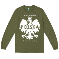 Army Green poland rzeczpospolita polska polish eagle symbol Long Sleeve Tee - linhVisuals