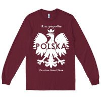 Burgundy poland rzeczpospolita polska polish eagle symbol Long Sleeve Tee - linhVisuals