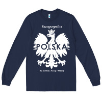 Navy poland rzeczpospolita polska polish eagle symbol Long Sleeve Tee - linhVisuals