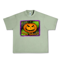 Oil Green happy halloween jack o' lantern pumpkin Urban Heavy Tee - Jasminsmagicworld